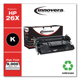 Innovera® Remanufactured Black High-Yield Toner Cartridge, Replacement for HP 26X (CF226X), 9,000 Page-Yield (IVRF226X)