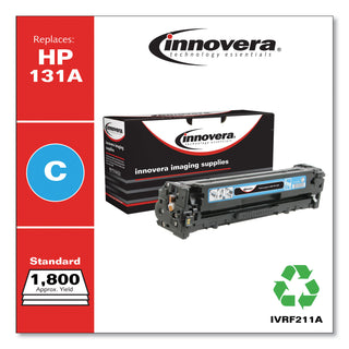 Innovera® Remanufactured Cyan Toner Cartridge, Replacement for HP 131A (CF211A), 1,800 Page-Yield (IVRF211A)