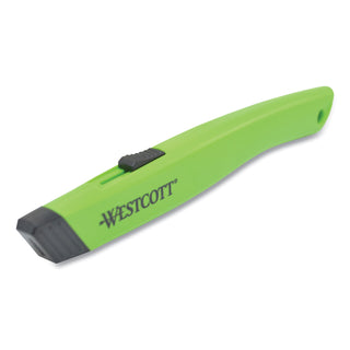 Westcott® Safety Ceramic Blade Box Cutter, 0.5" Blade, 5.5" Plastic Handle, Green (ACM16475)