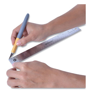 Westcott® Stainless Steel Office Ruler With Non Slip Cork Base, Standard/Metric, 12" Long (ACM10415)