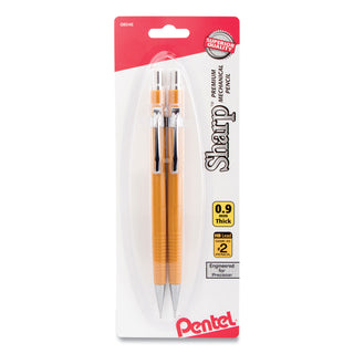 Pentel® Sharp Mechanical Pencil, 0.9 mm, HB (#2.5), Black Lead, Yellow Barrel, 2/Pack (PENP209BP2K6)