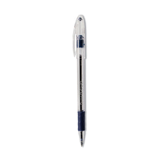 Pentel® R.S.V.P. Stick Ballpoint Pen, Fine 0.7mm, Blue Ink, Clear/Blue Barrel, Dozen (PENBK90C)