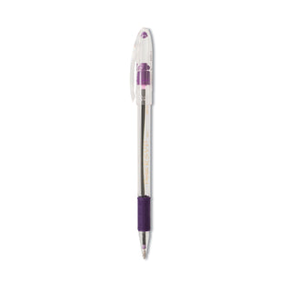 Pentel® R.S.V.P. Stick Ballpoint Pen, Medium 1mm, Violet Ink, Clear/Violet Barrel, Dozen (PENBK91V)