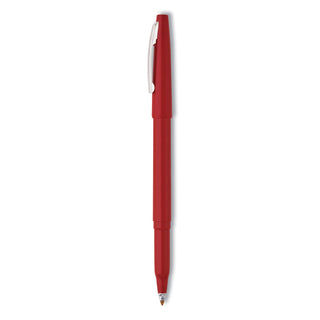 Pentel® Rolling Writer Stick Roller Ball Pen, Medium 0.8mm, Red Ink/Barrel, Dozen (PENR100B)