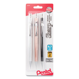 Pentel® Sharp Mechanical Pencil, 0.7 mm, HB (#2.5), Black Lead, Assorted Barrel Colors, 3/Pack (PENP207MBP3M)
