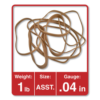 Universal® Rubber Bands, Size 54 (Assorted), Assorted Gauges, Beige, 1 lb Box (UNV00154)