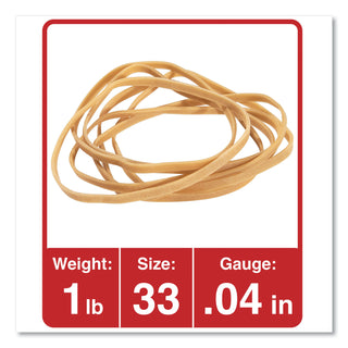 Universal® Rubber Bands, Size 33, 0.04" Gauge, Beige, 1 lb Box, 640/Pack (UNV00133)