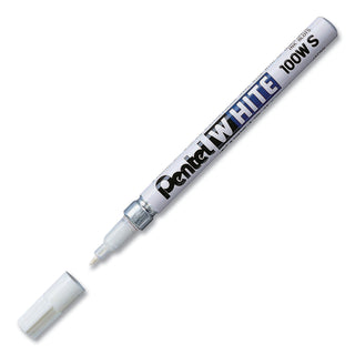 Pentel® Permanent Marker, Fine Bullet Tip, White (PEN100WS)