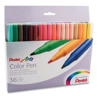 Pentel® 36-Color Pen Set, Fine Bullet Tip, Assorted Colors, 36/Set (PENS36036)