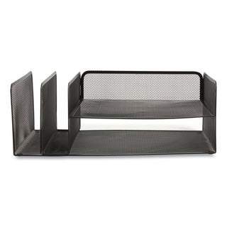 TRU RED™ Wire Mesh Combination Organizer, Vertical/Horizontal, 4 Sections, Letter-Size, 11.2 x 17.4 x 6.54, Matte Black (TUD24402476)