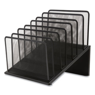 TRU RED™ Wire Mesh Incline Sorter, Open Design, 7 Sections, Letter-Size, 11.41 x 11.41 x 11.02, Matte Black (TUD24402458)