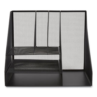 TRU RED™ Wire Mesh Combination Organizer, Vertical/Horizontal, 8 Sections, Letter-Size, 12 x 12 x 13.97, Matte Black (TUD24402452) (TUD24402452)