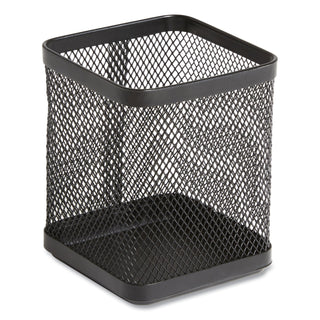 TRU RED™ Wire Mesh Pencil Holder, 3.46 x 3.46 x 4.33, Black (TUD24402480)
