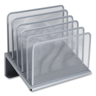 TRU RED™ Wire Mesh Incline Sorter, Open Design, 5 Sections, Letter-Size, 7.72 x 11.65 x 10.83, Silver (TUD24402450)