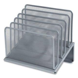 TRU RED™ Wire Mesh Incline Sorter, Open Design, 5 Sections, Letter-Size, 7.72 x 11.65 x 10.83, Silver (TUD24402450)