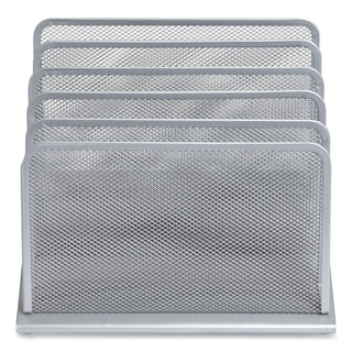 TRU RED™ Wire Mesh Incline Sorter, Open Design, 5 Sections, Letter-Size, 7.72 x 11.65 x 10.83, Silver (TUD24402450)