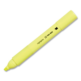 TRU RED™ Pen Style Chisel Tip Highlighter, Yellow, Dozen (TUD24376658) (TUD24376658)