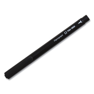 TRU RED™ Pen Style Permanent Marker, Extra-Fine Needle Tip, Black, Dozen (TUD24376646) (TUD24376646)