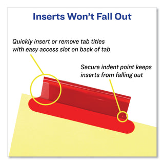 Avery® Insertable Big Tab Dividers, 5-Tab, Letter (AVE11109)