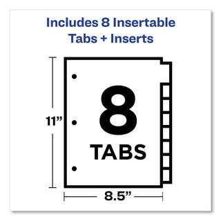 Avery® Insertable Big Tab Dividers, 8-Tab, Letter (AVE11111)