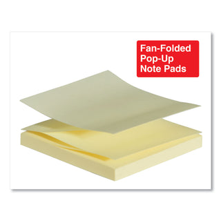 Universal® Fan-Folded Self-Stick Pop-Up Note Pads, 3" x 3", Assorted Pastel Colors, 100 Sheets/Pad, 12 Pads/Pack (UNV35619)