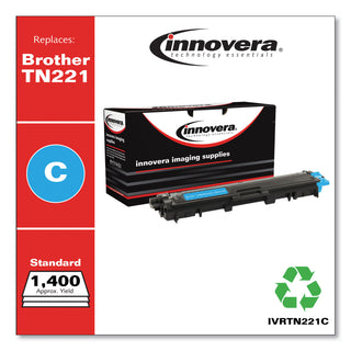 Innovera® Remanufactured Cyan Toner Cartridge, Replacement for Brother TN221C, 1,400 Page-Yield (IVRTN221C)