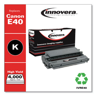 Innovera® Remanufactured Black High-Yield Toner Cartridge, Replacement for Canon E40 (1491A002AA), 4,000 Page-Yield (IVRE40)