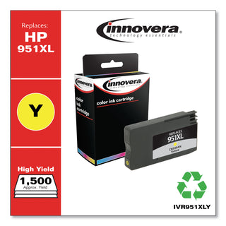 Innovera® Remanufactured Yellow High-Yield Ink, Replacement for HP 951XL (CN048AN), 1500 Page Yield (IVR951XLY)