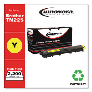 Innovera® Remanufactured Yellow High-Yield Toner Cartridge, Replacement for Brother TN225Y, 2,200 Page-Yield (IVRTN225Y)