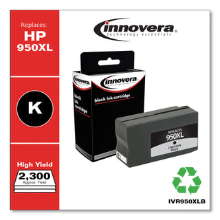 Innovera® Remanufactured Black High-Yield Ink, Replacement for HP 950XL (CN045AN), 2300 Page Yield (IVR950XLB)