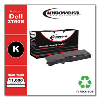 Innovera® Remanufactured Black Toner Cartridge, Replacement for Dell C3760 (331-8429), 11,000 Page-Yield (IVRD3760B)