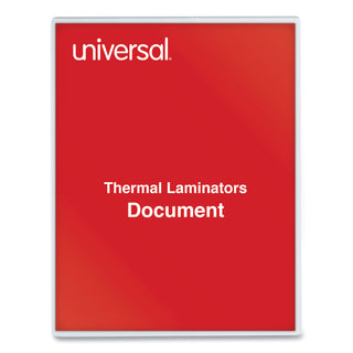Universal® Laminating Pouches, 3 mil, 9" x 11.5", Gloss Clear, 100/Box (UNV84622)