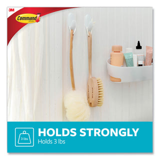 Command™ Medium Bath Hooks Value Pack, Plastic, White, 3 lb Capacity, 6 Hooks and 6 Strips (MMMBATH186ES)