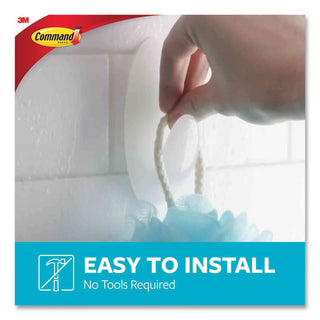 Command™ Medium Bath Hooks Value Pack, Plastic, White, 3 lb Capacity, 6 Hooks and 6 Strips (MMMBATH186ES)