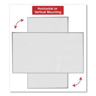 Universal® Deluxe Melamine Dry Erase Board, 72 x 48, Melamine White Surface, Silver Anodized Aluminum Frame (UNV43626)