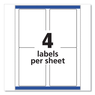 Avery® Shipping Labels w/ TrueBlock Technology, Inkjet Printers, 3.5 x 5, White, 4/Sheet, 25 Sheets/Pack (AVE8168)