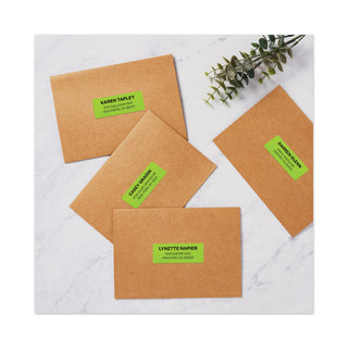 Avery® High-Visibility Permanent Laser ID Labels, 1 x 2 5/8, Neon Green, 750/Pack (AVE5971)
