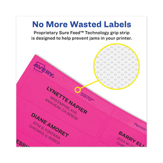 Avery® High-Visibility Permanent Laser ID Labels, 1 x 2 5/8, Neon Green, 750/Pack (AVE5971)