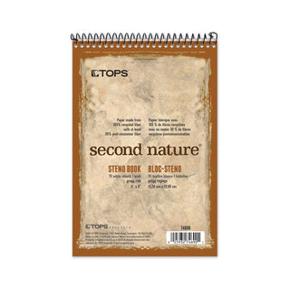 TOPS™ Second Nature Recycled Notepads, Gregg Rule, Brown Cover, 70 White 6 x 9 Sheets (TOP74690)