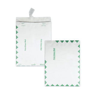 Survivor® Catalog Mailers, DuPont Tyvek, #13 1/2, Cheese Blade Flap, Redi-Strip Closure, 10 x 13, White, 100/Box (QUAR1590)