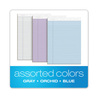 TOPS™ Prism + Colored Writing Pads, Wide/Legal Rule, 50 Assorted Pastel-Color 8.5 x 11.75 Sheets, 6/Pack (TOP63116)