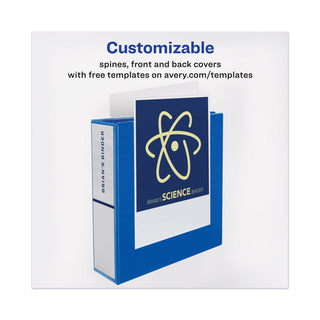 Avery® Heavy-Duty View Binder with DuraHinge and Locking One Touch EZD Rings, 3 Rings, 4" Capacity, 11 x 8.5, Pacific Blue (AVE79814)