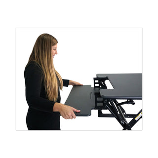 Victor® High Rise Height Adjustable Standing Desk with Keyboard Tray, 36w x 31.25d x 20h, Gray/Black (VCTDCX760G)