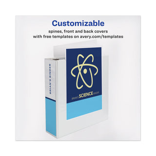 Avery® Heavy-Duty View Binder with DuraHinge, One Touch EZD Rings and Extra-Wide Cover, 3 Rings, 3" Capacity, 11 x 8.5, White (AVE01321)