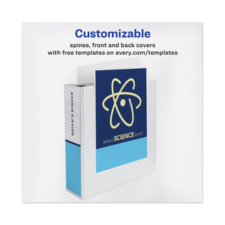 Avery® Heavy-Duty View Binder with DuraHinge and Locking One Touch EZD Rings, 3 Rings, 3" Capacity, 11 x 8.5, White (AVE79193)