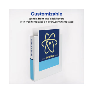 Avery® Heavy-Duty View Binder with DuraHinge, One Touch EZD Rings and Extra-Wide Cover, 3 Rings, 1.5" Capacity, 11 x 8.5, White (AVE01319)