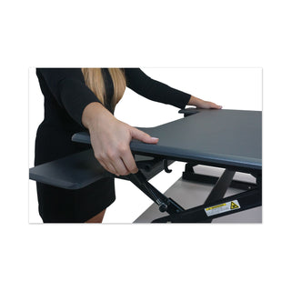 Victor® High Rise Height Adjustable Standing Desk with Keyboard Tray, 36w x 31.25d x 20h, Gray/Black (VCTDCX760G)