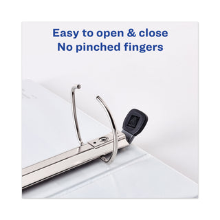 Avery® Heavy-Duty View Binder with DuraHinge and Locking One Touch EZD Rings, 3 Rings, 3" Capacity, 11 x 8.5, Navy Blue (AVE79803)