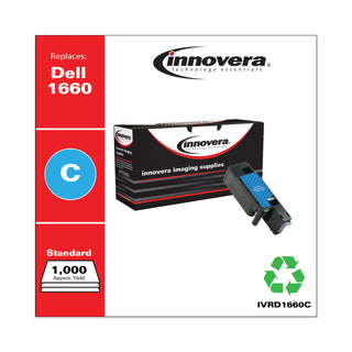 Innovera® Remanufactured Cyan Toner Cartridge, Replacement for Dell 1660C (332-0400), 1,000 Page-Yield (IVRD1660C)