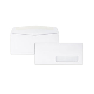 Quality Park™ Window Envelope, #10, Commercial Flap, Gummed Closure, 4.13 x 9.5, White, 500/Box (QUA21332)